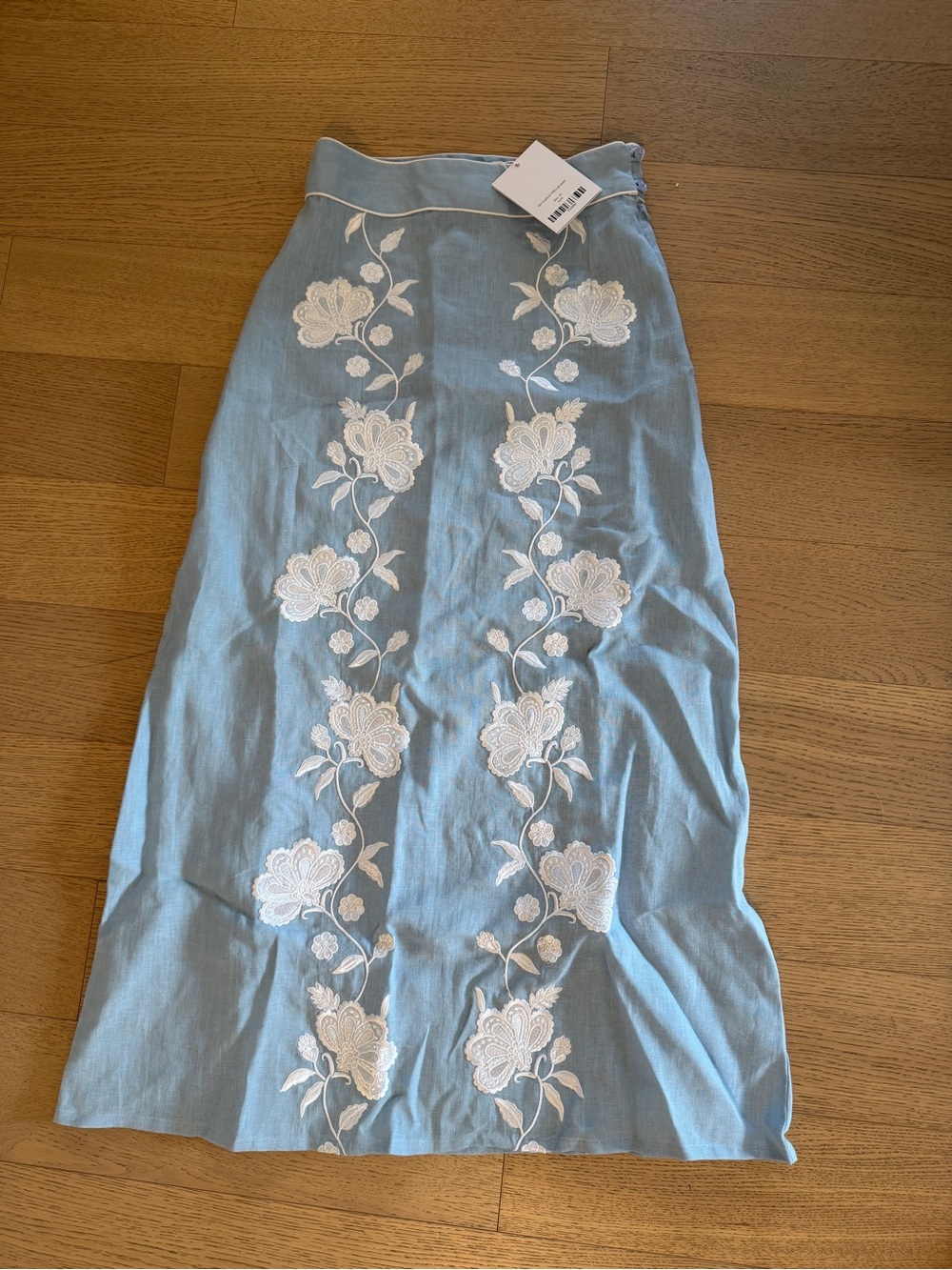 Asha OTM exclusive Light Blue Sleeveless Embroidered Maxi skirt and top - Picture 7 of 8